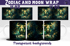 Taurus mug wrap | Galactic Metallic Zodiac mug sublimation Product Image 1