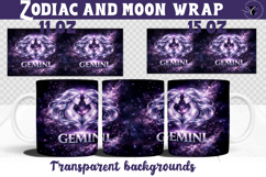 Gemini mug wrap | Galactic Metallic Zodiac mug sublimation Product Image 1