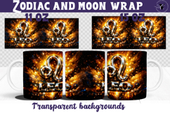 Leo mug wrap | Galactic Metallic Zodiac mug sublimation Product Image 1