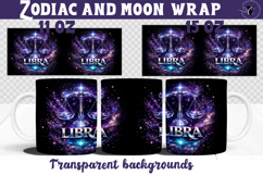 Libra mug wrap | Galactic Metallic Zodiac mug sublimation Product Image 1