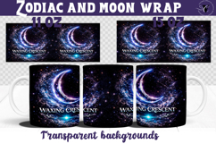 Waxing Crescent mug wrap | Moon Phase Design mug Product Image 1