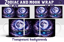 Full Moon mug wrap | Moon Phase Design mug Product Image 1