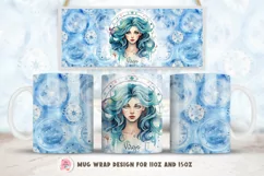 Zodiac Mug Wrap Sublimation Designs, Virgo Mug, Virgo Png