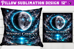 Waning Gibbous Moon Pillow sublimation | Moon Phase Design Product Image 1