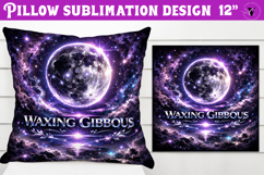 Waxing Gibbous Moon Pillow sublimation | Moon Phase Design Product Image 1