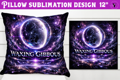 Waxing Gibbous Moon Pillow sublimation | Moon Phase Design Product Image 1