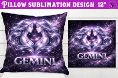 Gemini Pillow sublimation | Moon Phase Design Product Image 1