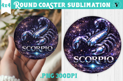 Scorpio Round Coaster | Moon Phase Design Product Image 1