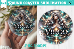 Virgo Round Coaster | Moon Phase Design Product Image 1
