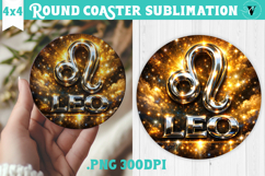 Leo Round Coaster | Moon Phase Design Product Image 1