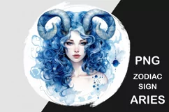 PNG sublimation Zodiac sign Aries. Astrology, esoteric, divination, witchcraft concept. Watercolor digital art