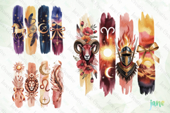 Fire Signs Zodiac Sign Brushstroke Clipart Product Image 1