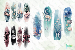 Water Signs Zodiac Sign Brushstroke Clipart Product Image 1