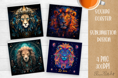 Coaster for a glass &quot;Zodiac sign&quot; square, horoscope, love Product Image 1