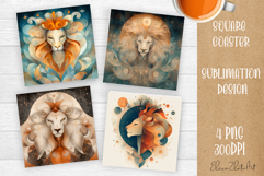 Coaster for a glass &quot;Zodiac sign&quot; square, horoscope, love Product Image 1