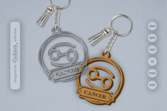 Cancer Zodiac Keychain Laser Cut SVG Product Image 2
