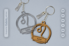 Leo Zodiac Keychain Laser Cut SVG Product Image 2