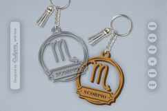 Scorpio Zodiac Keychain Laser Cut SVG Product Image 2