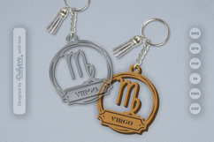 Virgo Zodiac Keychain Laser Cut SVG Product Image 2