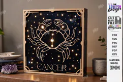 Zodiac Sign Night Light Laser Cut | Cancer Light Box Laser Product Image 1