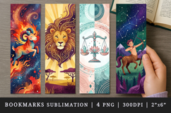 Zodiac sign bookmarks printable sublimation bookmark design Product Image 1
