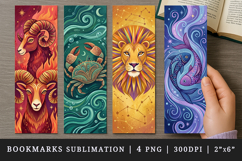 Zodiac sign bookmarks printable sublimation bookmark design Product Image 1