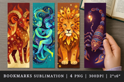 Zodiac sign bookmarks printable sublimation bookmark design Product Image 1