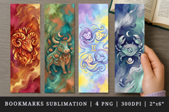 Zodiac sign bookmarks printable sublimation bookmark design Product Image 1