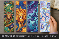 Zodiac sign bookmarks printable sublimation bookmark design Product Image 1