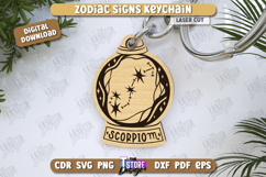 Zodiac Signs Keychains Laser Cut Bundle, Astrology Signs SVG Product Image 13