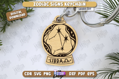 Zodiac Signs Keychains Laser Cut Bundle, Astrology Signs SVG Product Image 10