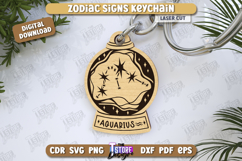 Zodiac Signs Keychains Laser Cut Bundle, Astrology Signs SVG Product Image 11