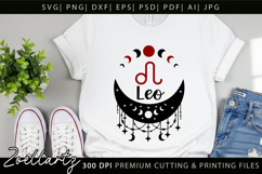 LEO Zodiac Sign SVG for CRICUT Celestial Moon T-shirt Mug Product Image 4