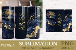 Aries zodiac sign png being used as a sublimation zodiac sign tumbler wrap print