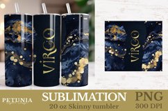 Virgo zodiac sign png being used as a sublimation zodiac sign tumbler wrap print