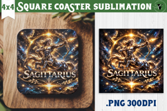 Sagittarius Square Coaster | Moon Phase Design Product Image 1