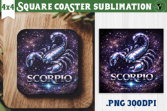 Scorpio Square Coaster | Moon Phase Design Product Image 1