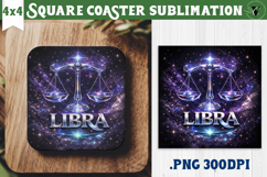 Libra Square Coaster | Moon Phase Design Product Image 1