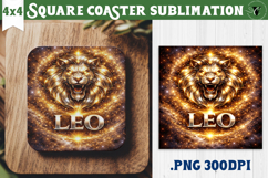 Leo Square Coaster | Moon Phase Design Product Image 1