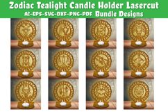 Zodiac Tealight Candle Holder Lasercut File BUNDLES 12 Product Image 1