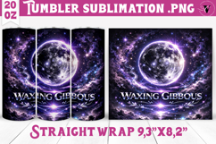 Waxing Gibbous Moon Tumbler | Moon Phase Design Product Image 1