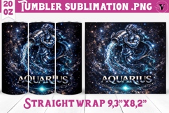 Aquarius Tumbler | Galactic Metallic Zodiac Product Image 1