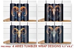 Zodiac tumbler/ zodiac sign Aries / 20 OZ dark tumbler wrap Product Image 1