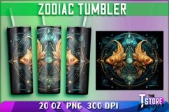 Pisces Tumbler Wrap | Zodiac 20 oz PNG Design | PNG File Product Image 1