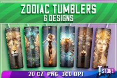 Zodiac Tumbler Wrap Sublimation | Astrology 20oz Design v.2 Product Image 1