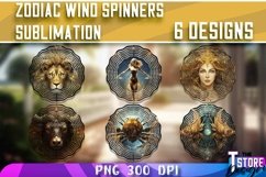 Zodiac Wind Spinners Sublimation | Astrology PNG Design v.2 Product Image 1