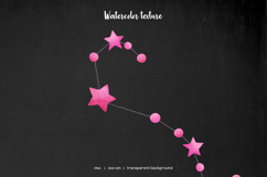Watercolor 12 pink star Zodiac constellations Product Image 4