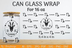 Can Glass 16 Oz Libbey Wrap SVG Zodiac Product Image 1