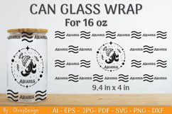 Can Glass 16 Oz Libbey Wrap SVG Zodiac Product Image 1