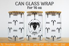 Can Glass 16 Oz Libbey Wrap SVG Zodiac Product Image 2